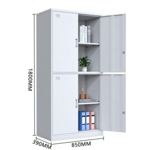 Generic Metal Office Storage Cabinet, H1800 × W850 × D390 mm