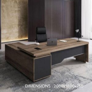 E-DESK1 Executive L-Shaped Office Desk, 2000 × 1800 × 750 mm, 121 kg  Brand: