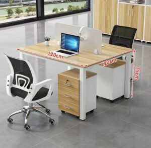 2-Person Office Workstation with Lockable 3-Drawer Mobile Pedestals, 1200 × 1200 × 1100 mm